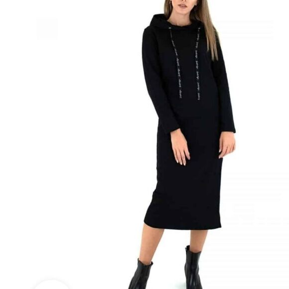 NWT KENDALL + KYLIE Top Ring Sweater Hoodie Dress XS - Picture 1 of 8